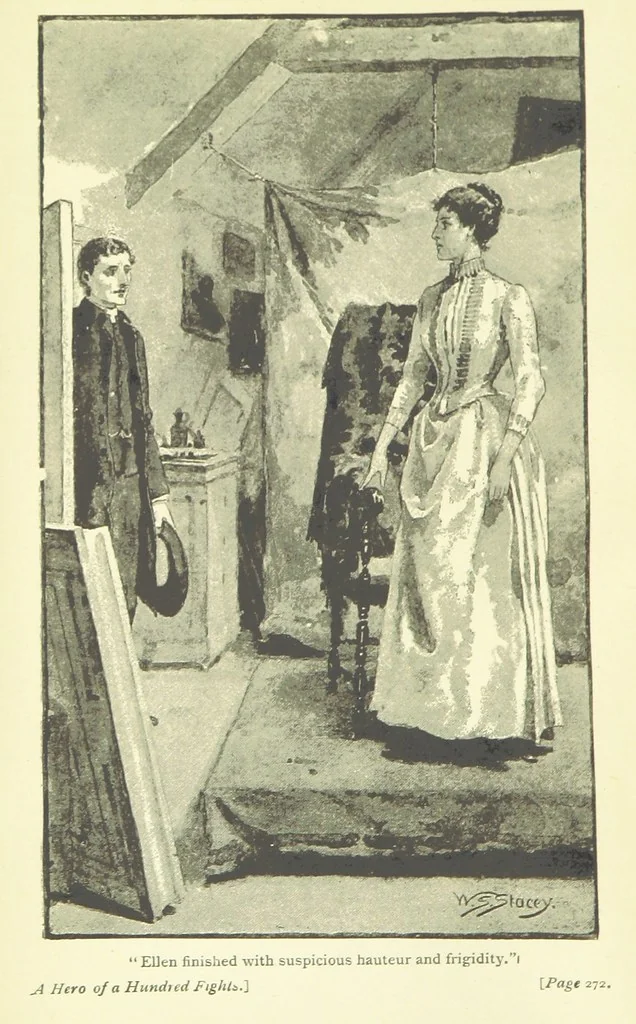 An illustration from A Hero of a Hundred Fights. [A novel, 1890, leaf 8