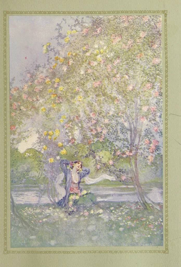 An illustration from Rubáiyát of Omar Khayyám. Presented by Willy Pogány, 1913, leaf 25