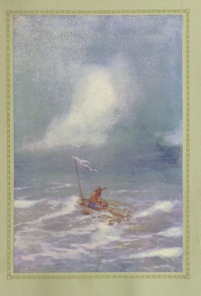 An illustration from Rubáiyát of Omar Khayyám. Presented by Willy Pogány, 1913, leaf 51