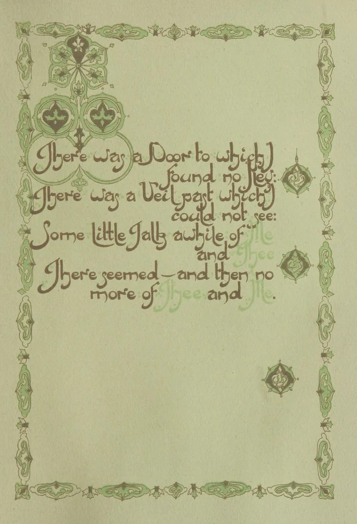 An illustration from Rubáiyát of Omar Khayyám. Presented by Willy Pogány, 1913, leaf 53