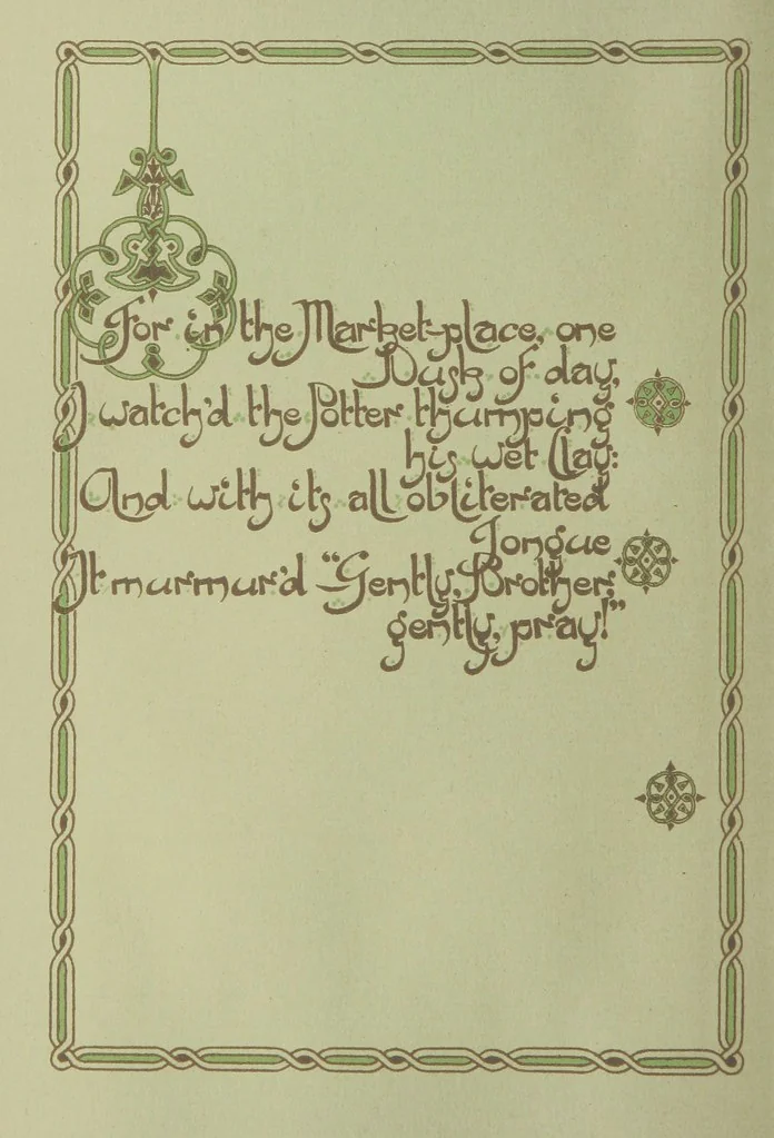 An illustration from Rubáiyát of Omar Khayyám. Presented by Willy Pogány, 1913, leaf 58