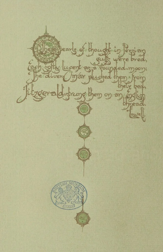 An illustration from Rubáiyát of Omar Khayyám. Presented by Willy Pogány, 1913, leaf 6