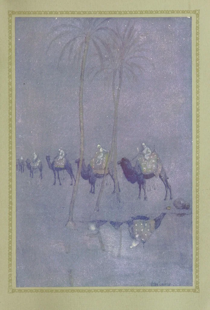 An illustration from Rubáiyát of Omar Khayyám. Presented by Willy Pogány, 1913, leaf 61