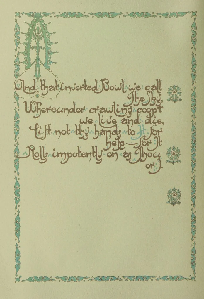 An illustration from Rubáiyát of Omar Khayyám. Presented by Willy Pogány, 1913, leaf 78