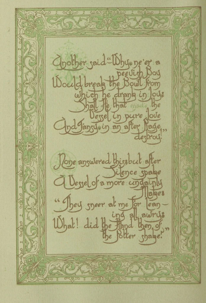 An illustration from Rubáiyát of Omar Khayyám. Presented by Willy Pogány, 1913, leaf 90