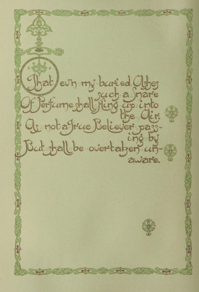 An illustration from Rubáiyát of Omar Khayyám. Presented by Willy Pogány, 1913, leaf 96