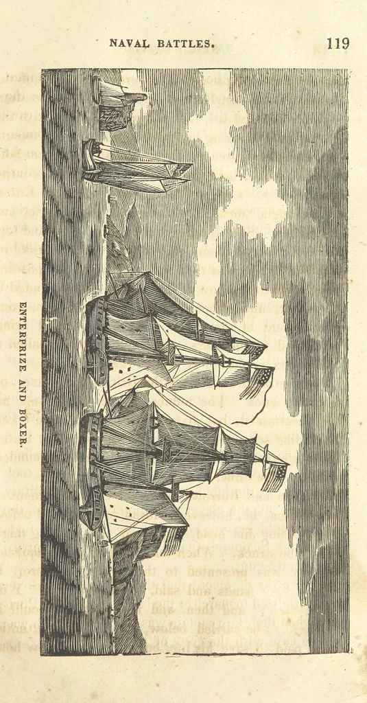 An illustration from The Naval Temple: containing a complete history of the battles fought by the Navy of the United States from ... 1794 to the present time ... [By H. Kimball.] With ... engravings, etc, 1837, leaf 127