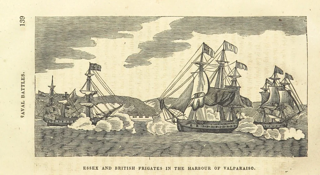 An illustration from The Naval Temple: containing a complete history of the battles fought by the Navy of the United States from ... 1794 to the present time ... [By H. Kimball.] With ... engravings, etc, 1837, leaf 147