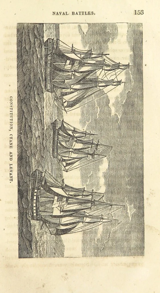 An illustration from The Naval Temple: containing a complete history of the battles fought by the Navy of the United States from ... 1794 to the present time ... [By H. Kimball.] With ... engravings, etc, 1837, leaf 161