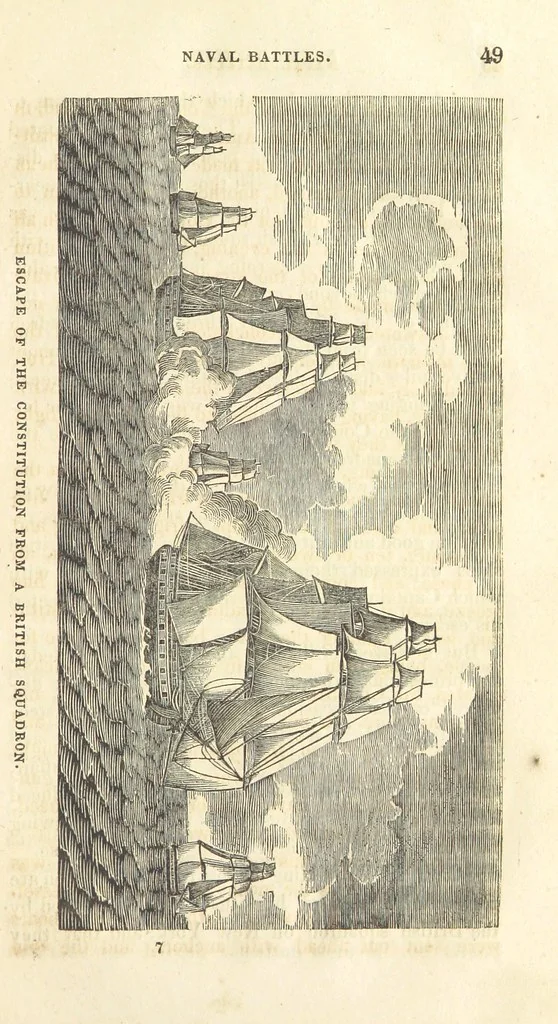 An illustration from The Naval Temple: containing a complete history of the battles fought by the Navy of the United States from ... 1794 to the present time ... [By H. Kimball.] With ... engravings, etc, 1837, leaf 55