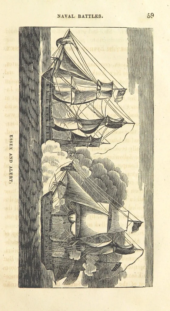 An illustration from The Naval Temple: containing a complete history of the battles fought by the Navy of the United States from ... 1794 to the present time ... [By H. Kimball.] With ... engravings, etc, 1837, leaf 65