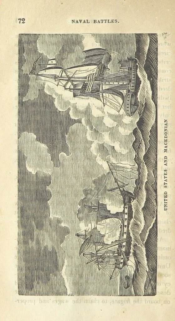 An illustration from The Naval Temple: containing a complete history of the battles fought by the Navy of the United States from ... 1794 to the present time ... [By H. Kimball.] With ... engravings, etc, 1837, leaf 80