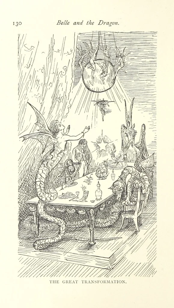 An illustration from Belle and the Dragon. An elfin comedy, 1894, leaf 134