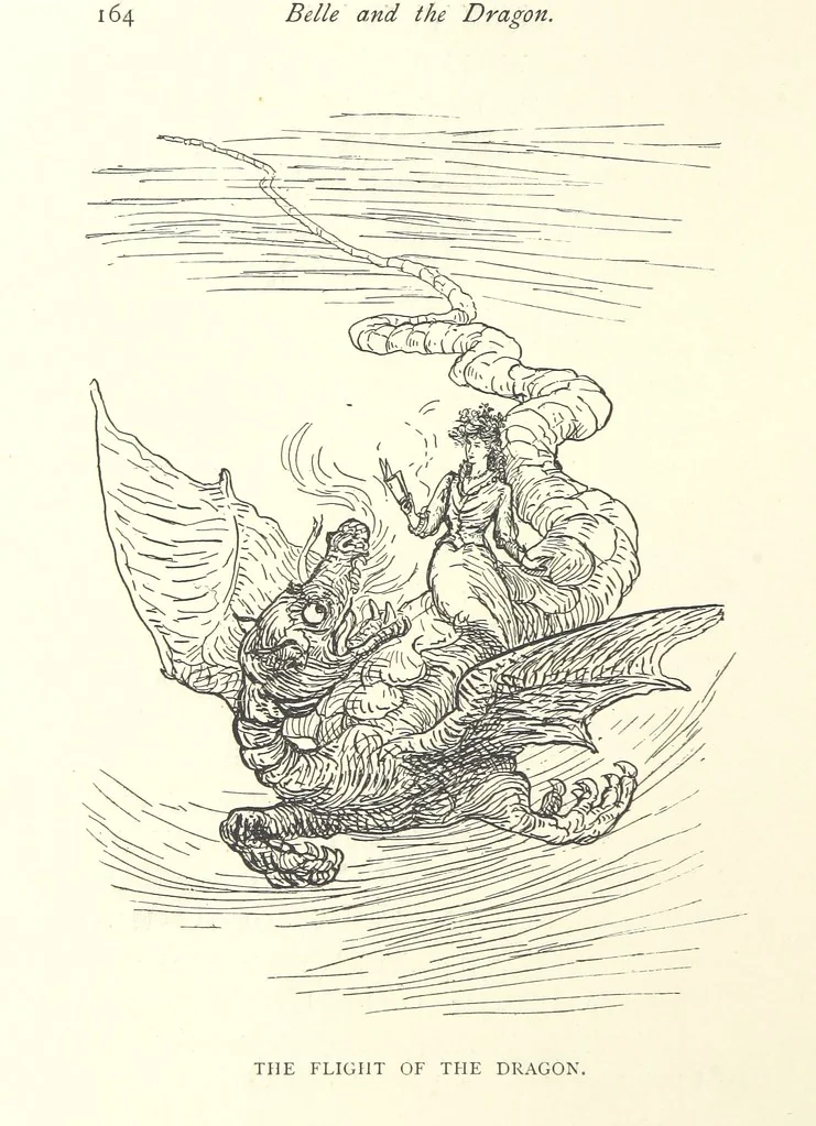 An illustration from Belle and the Dragon. An elfin comedy, 1894, leaf 168