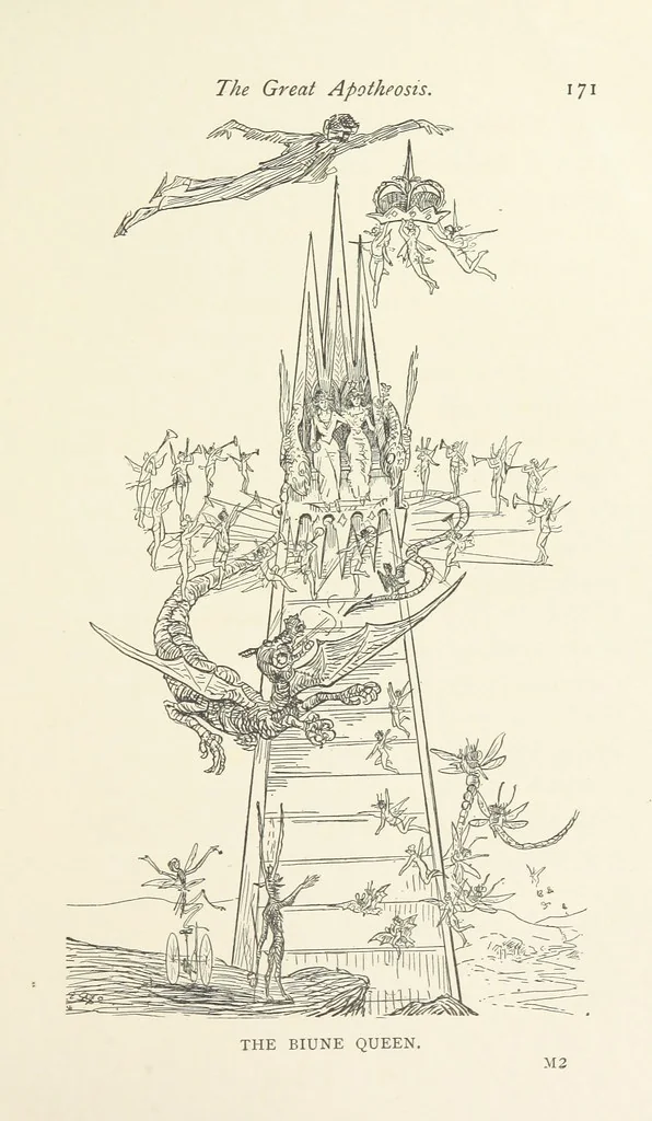 An illustration from Belle and the Dragon. An elfin comedy, 1894, leaf 175