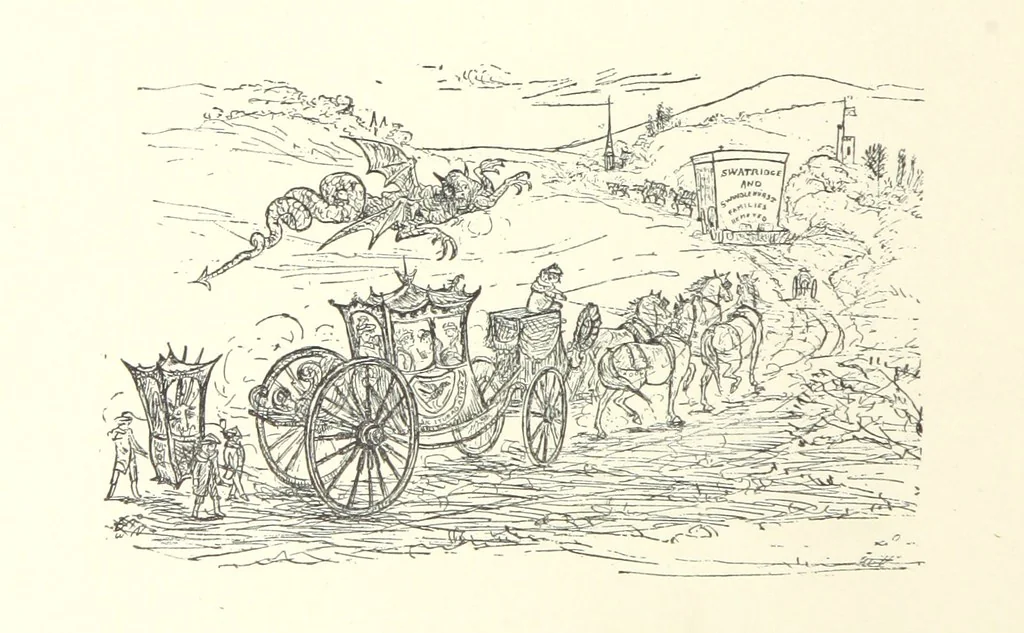 An illustration from Belle and the Dragon. An elfin comedy, 1894, leaf 26