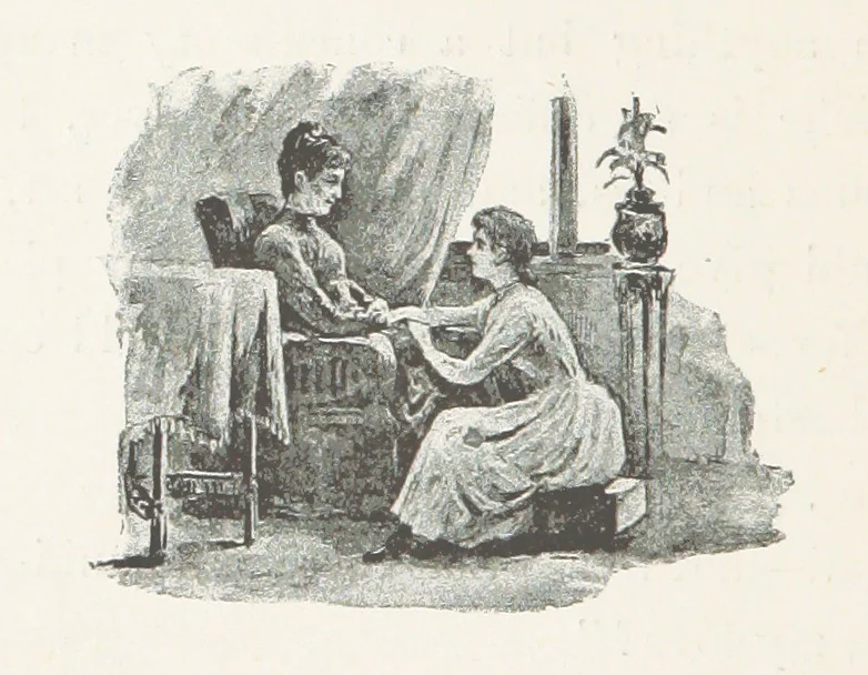 An illustration from A Sage of Sixteen, etc, 1889, leaf 144