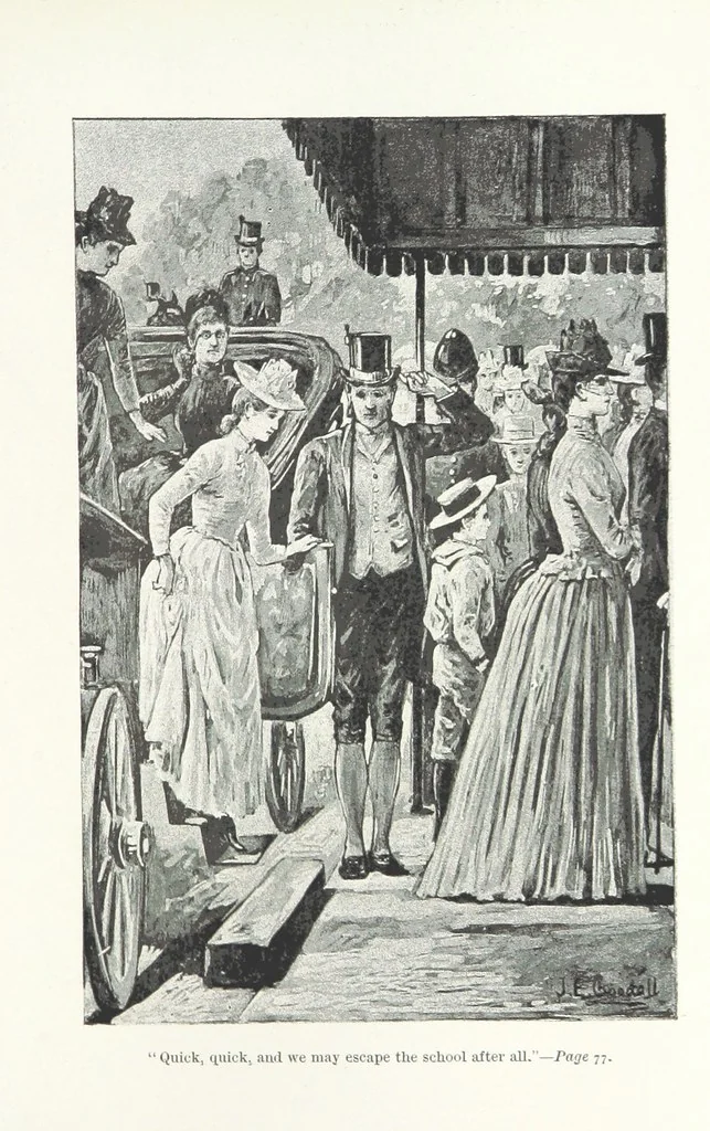An illustration from A Sage of Sixteen, etc, 1889, leaf 87