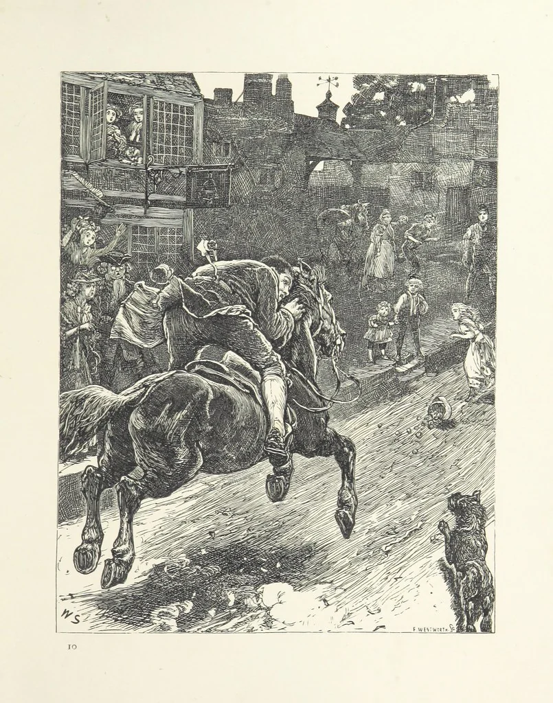 An illustration from Pictures from English Literature ... With twenty illustrations, by J. C. Horsley, E. M. Ward, W. F. Yeames, etc, 1870, leaf 111