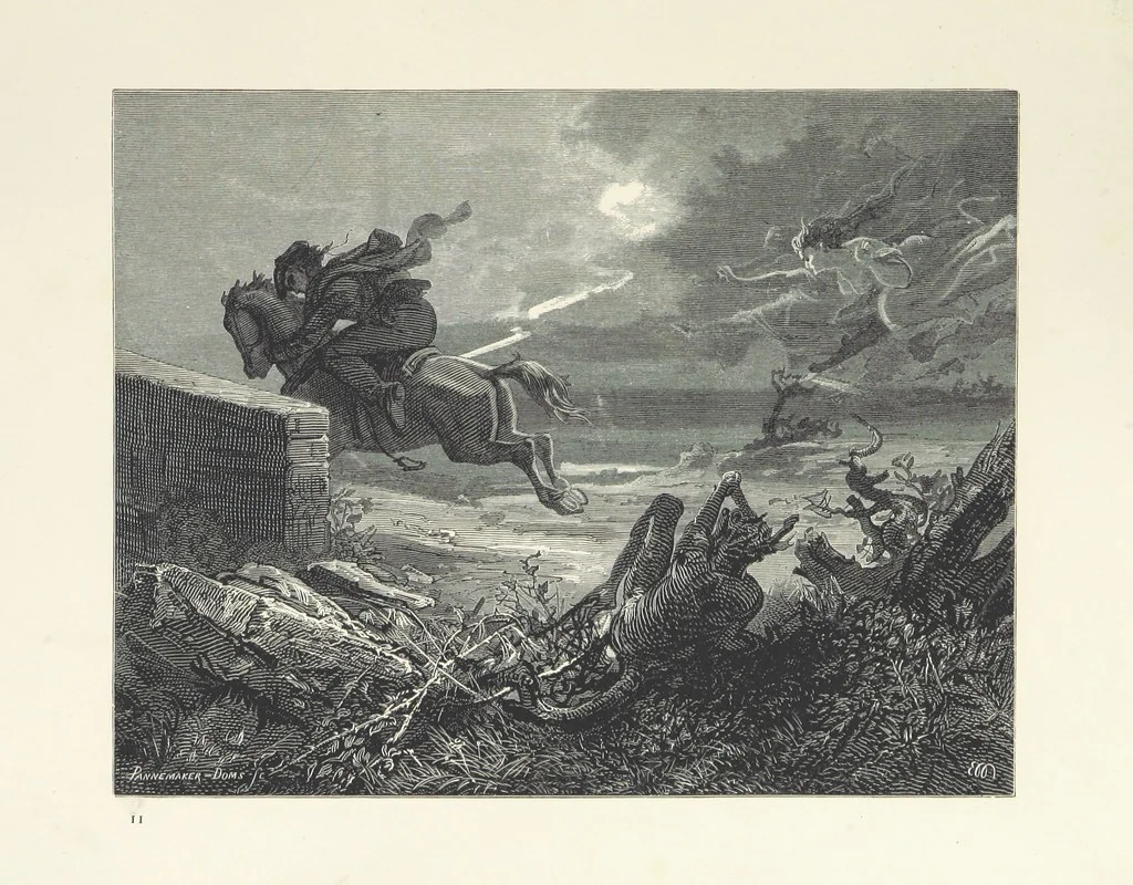 An illustration from Pictures from English Literature ... With twenty illustrations, by J. C. Horsley, E. M. Ward, W. F. Yeames, etc, 1870, leaf 121