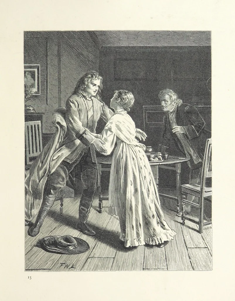 An illustration from Pictures from English Literature ... With twenty illustrations, by J. C. Horsley, E. M. Ward, W. F. Yeames, etc, 1870, leaf 157