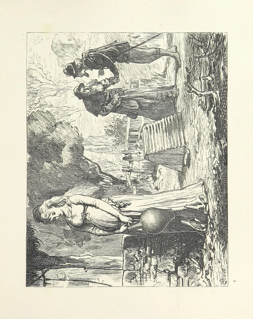 An illustration from Pictures from English Literature ... With twenty illustrations, by J. C. Horsley, E. M. Ward, W. F. Yeames, etc, 1870, leaf 17