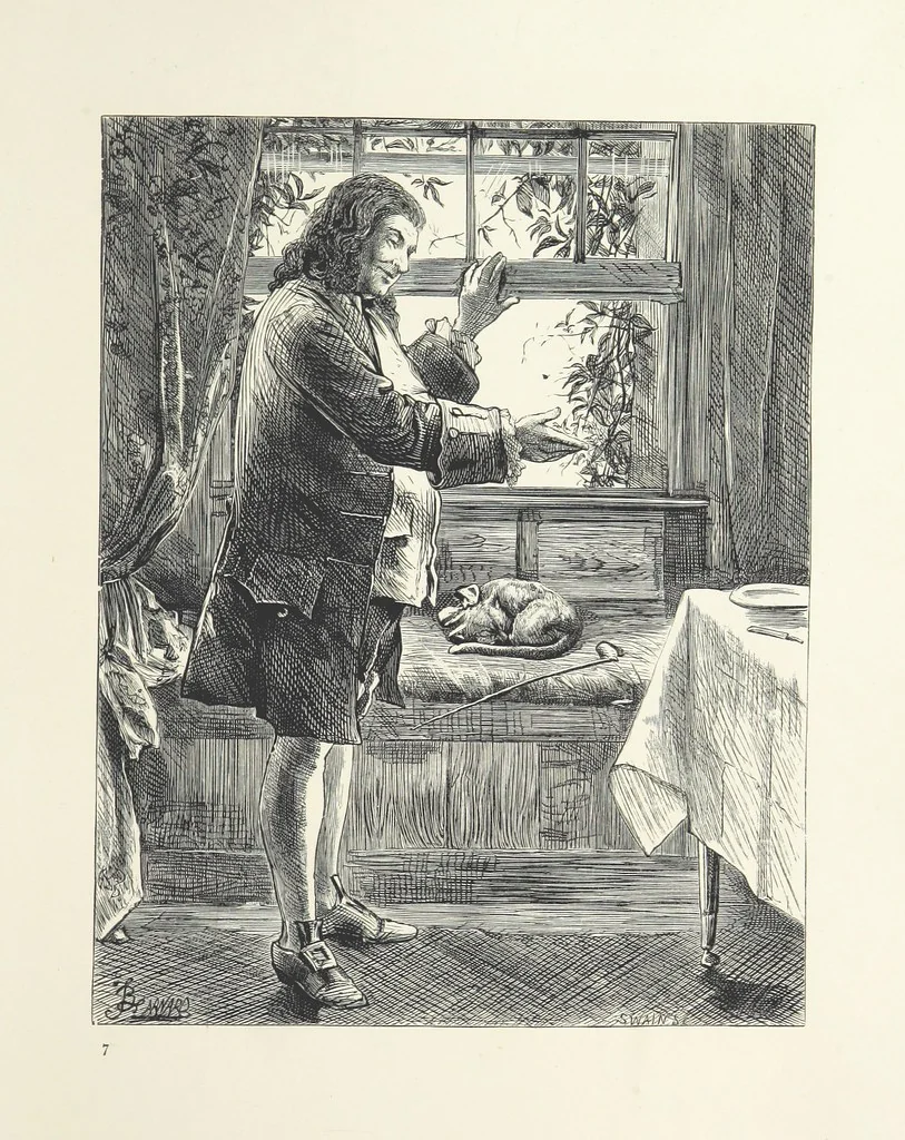 An illustration from Pictures from English Literature ... With twenty illustrations, by J. C. Horsley, E. M. Ward, W. F. Yeames, etc, 1870, leaf 85