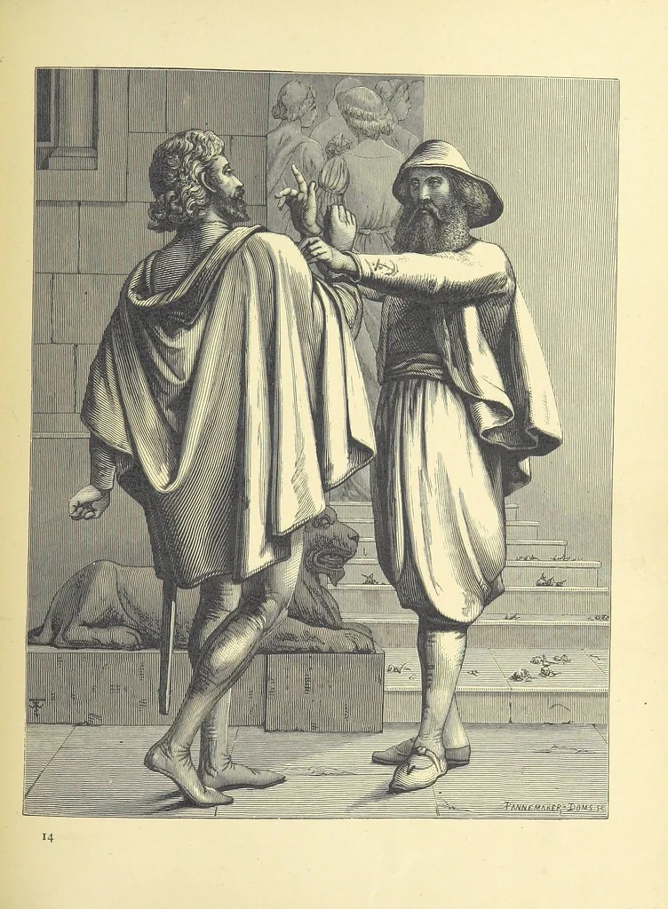 An illustration from Pictures from English Literature ... With twenty illustrations, by J. C. Horsley, E. M. Ward, W. F. Yeames, etc, 1880, leaf 151