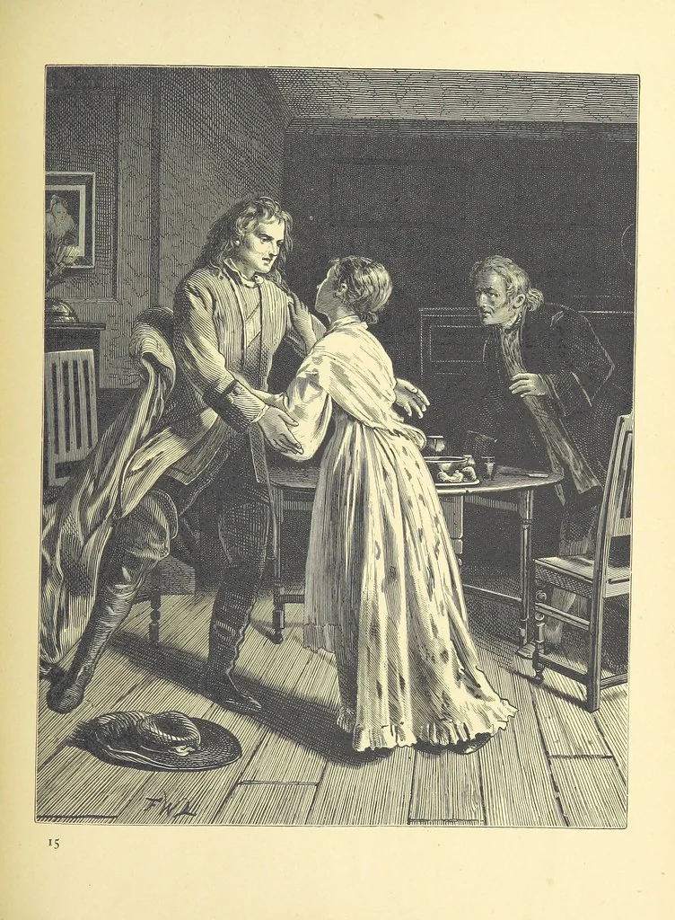An illustration from Pictures from English Literature ... With twenty illustrations, by J. C. Horsley, E. M. Ward, W. F. Yeames, etc, 1880, leaf 161