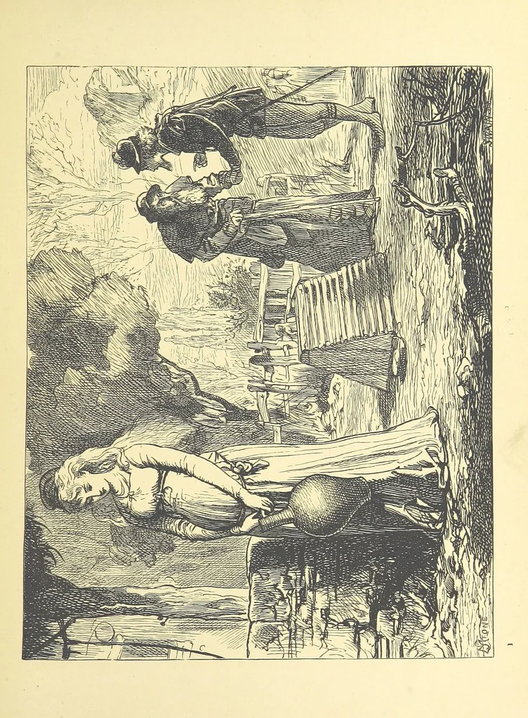 An illustration from Pictures from English Literature ... With twenty illustrations, by J. C. Horsley, E. M. Ward, W. F. Yeames, etc, 1880, leaf 19