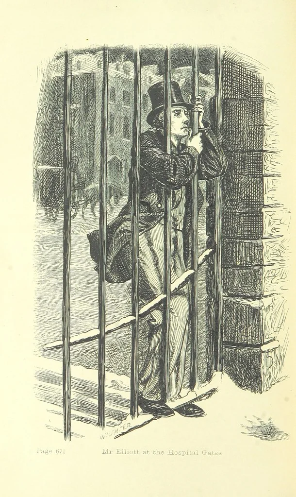 An illustration from Passages from the Diary of a Late Physician ... First series, 1864, leaf 736