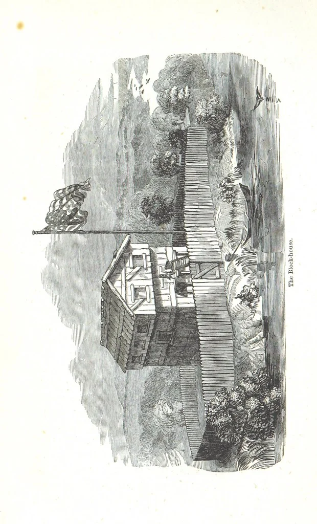 An illustration from Nights in a block house: or, sketches of border life, etc, 1852, leaf 18