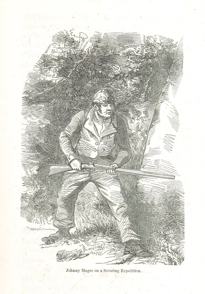 An illustration from Nights in a block house: or, sketches of border life, etc, 1852, leaf 31