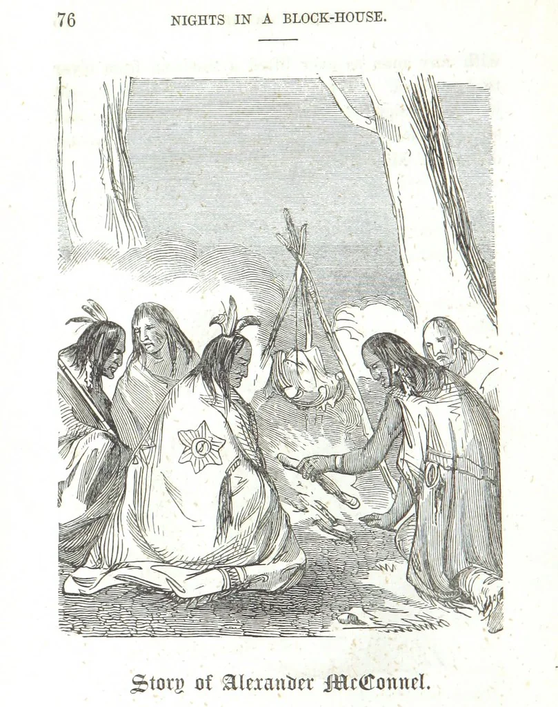 An illustration from Nights in a block house: or, sketches of border life, etc, 1852, leaf 82