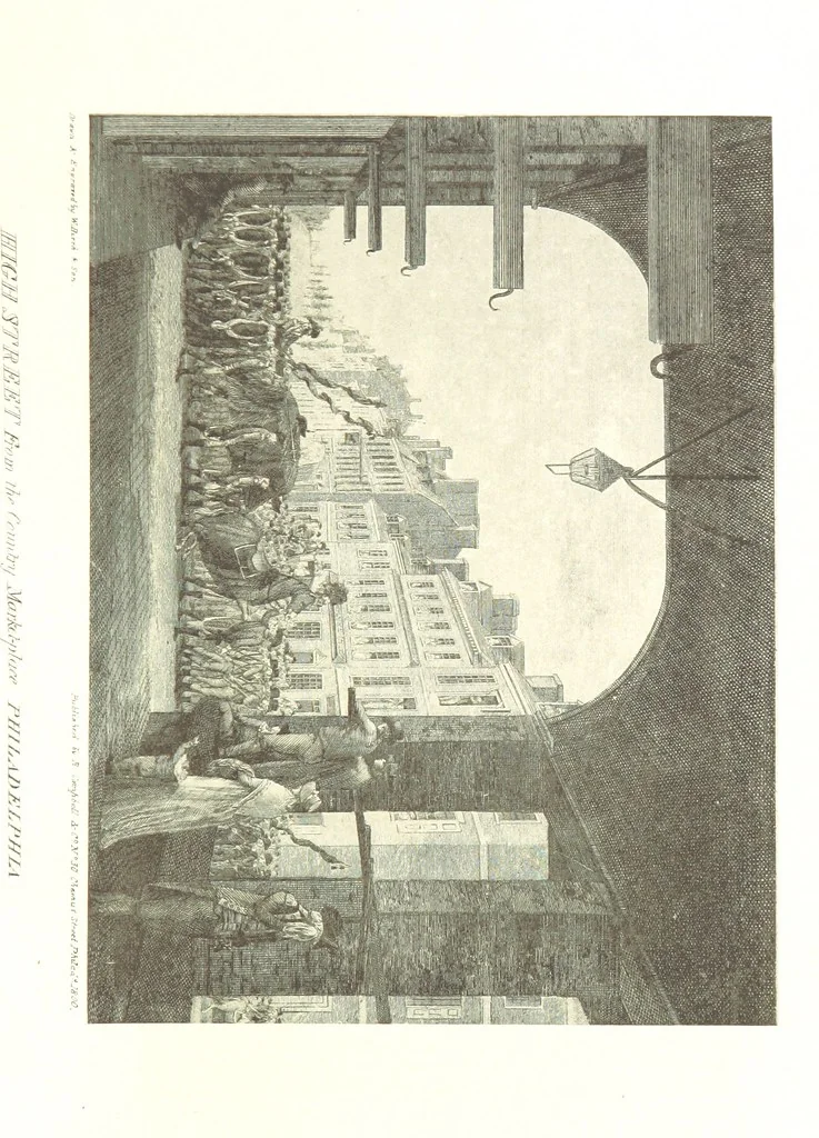 An illustration from Annals of Philadelphia, being a collection of memoirs, anecdotes, and incidents of the city and its inhabitants, from the days of the Pilgrim founders ... To which is added an appendix, containing olden time researches and reminiscences of New York City, 1844, leaf 215