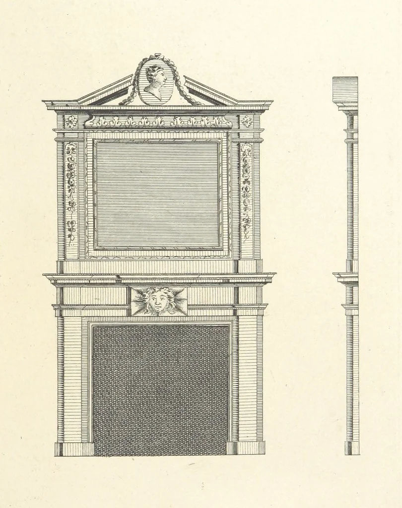 An illustration from Old English and French ornaments; comprising 244 Designs ... by Chippendale, I. Jones, Johnson, Lock, and Pether ... Collected and republished by J. W, 1858, leaf 107