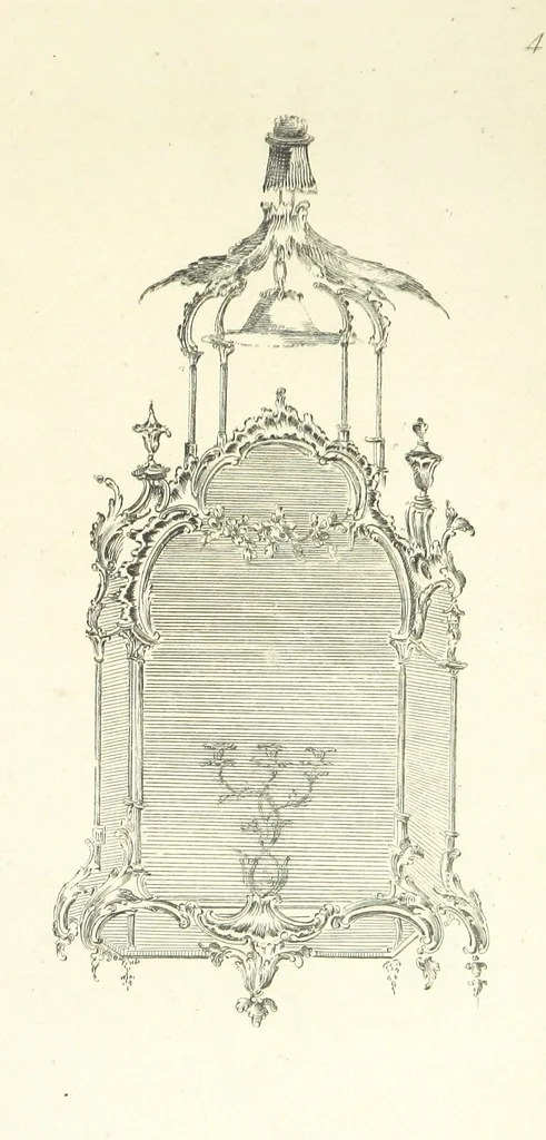An illustration from Old English and French ornaments; comprising 244 Designs ... by Chippendale, I. Jones, Johnson, Lock, and Pether ... Collected and republished by J. W, 1858, leaf 111
