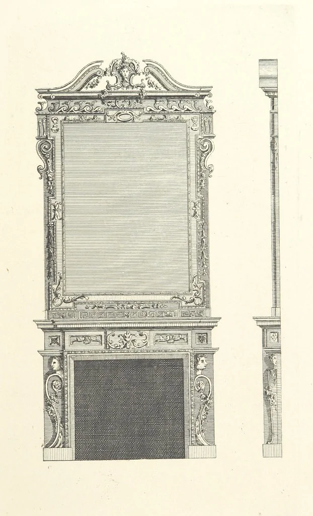 An illustration from Old English and French ornaments; comprising 244 Designs ... by Chippendale, I. Jones, Johnson, Lock, and Pether ... Collected and republished by J. W, 1858, leaf 113