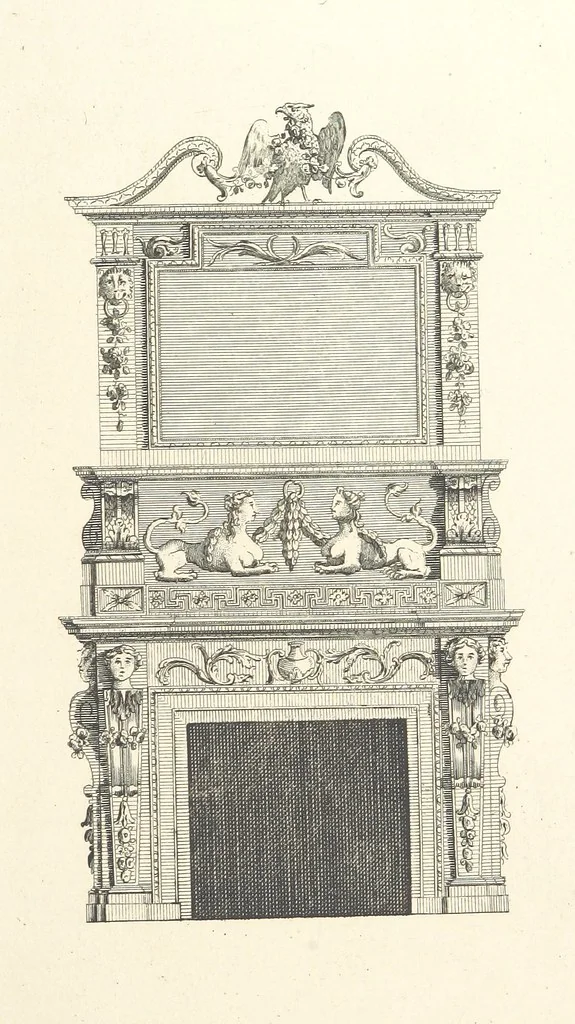 An illustration from Old English and French ornaments; comprising 244 Designs ... by Chippendale, I. Jones, Johnson, Lock, and Pether ... Collected and republished by J. W, 1858, leaf 131