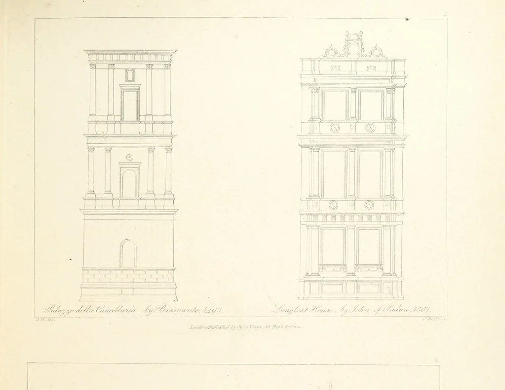 An illustration from Old English and French ornaments; comprising 244 Designs ... by Chippendale, I. Jones, Johnson, Lock, and Pether ... Collected and republished by J. W, 1858, leaf 153