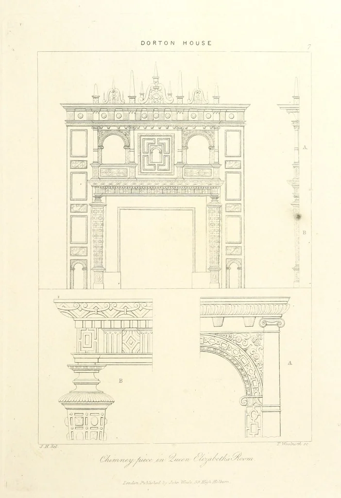 An illustration from Old English and French ornaments; comprising 244 Designs ... by Chippendale, I. Jones, Johnson, Lock, and Pether ... Collected and republished by J. W, 1858, leaf 167