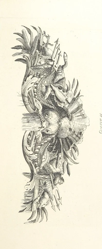 An illustration from Old English and French ornaments; comprising 244 Designs ... by Chippendale, I. Jones, Johnson, Lock, and Pether ... Collected and republished by J. W, 1858, leaf 173