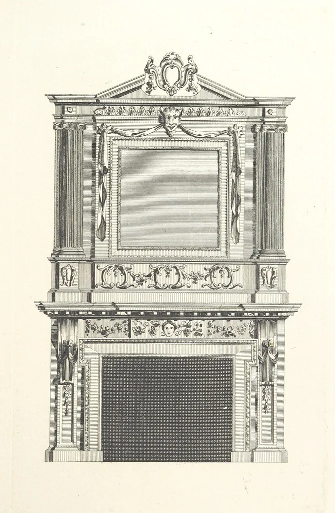 An illustration from Old English and French ornaments; comprising 244 Designs ... by Chippendale, I. Jones, Johnson, Lock, and Pether ... Collected and republished by J. W, 1858, leaf 65