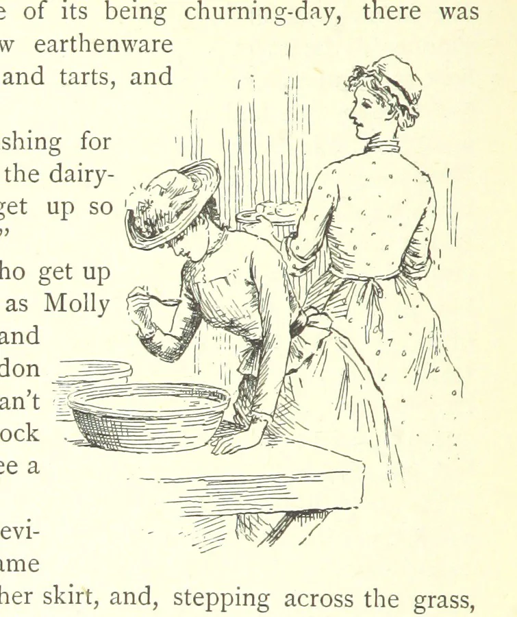 An illustration from For Auld Lang Syne; a nineteenth century story ... Illustrated by E. M. Taylor, 1889, leaf 100
