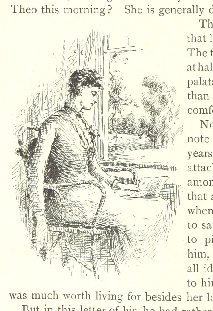 An illustration from For Auld Lang Syne; a nineteenth century story ... Illustrated by E. M. Taylor, 1889, leaf 112