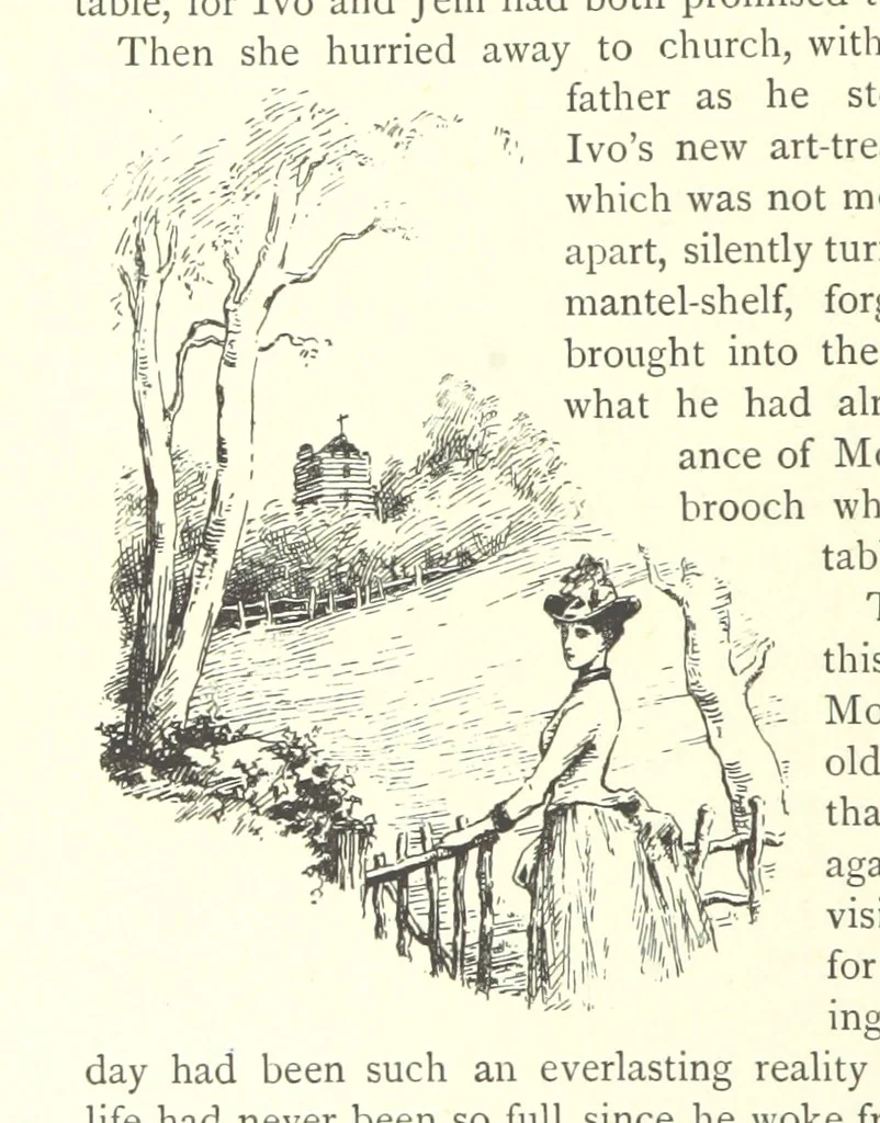 An illustration from For Auld Lang Syne; a nineteenth century story ... Illustrated by E. M. Taylor, 1889, leaf 162