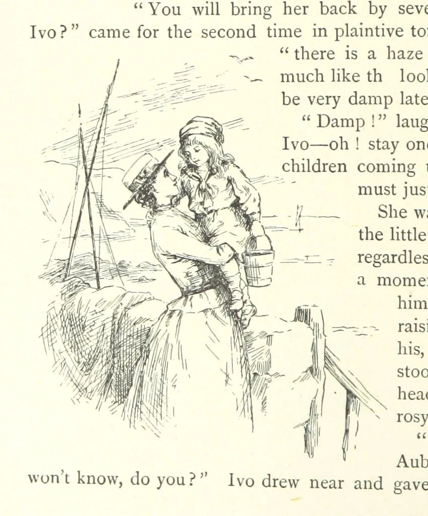 An illustration from For Auld Lang Syne; a nineteenth century story ... Illustrated by E. M. Taylor, 1889, leaf 212