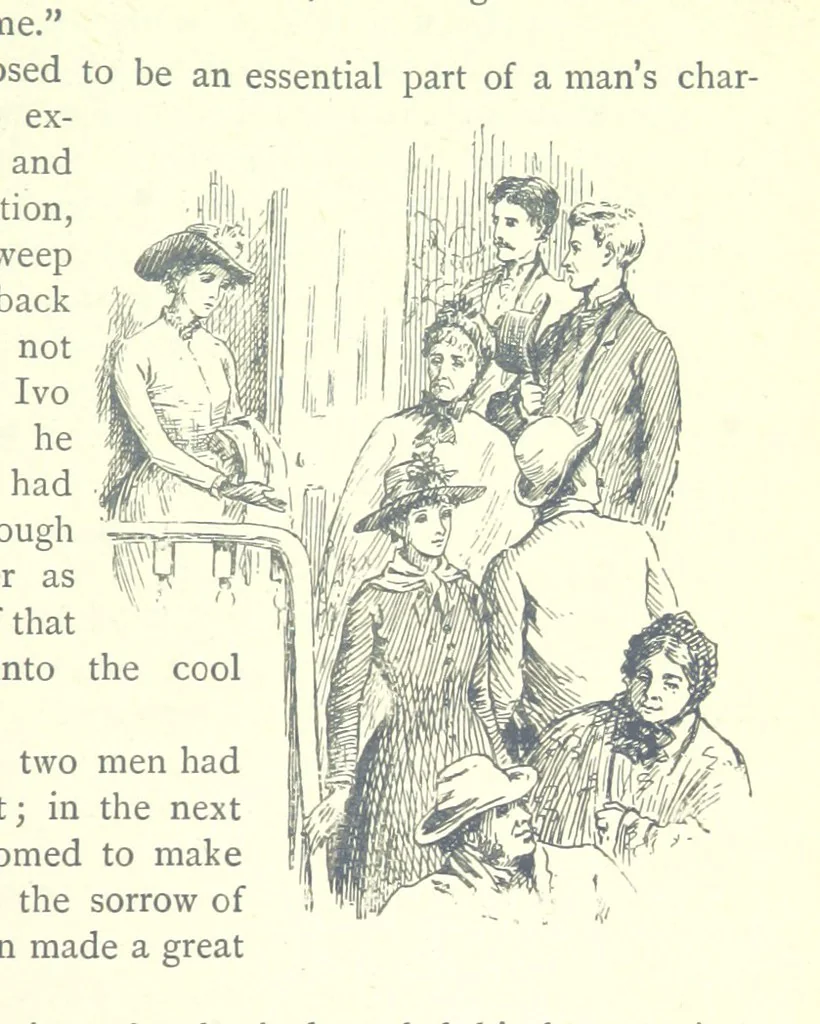 An illustration from For Auld Lang Syne; a nineteenth century story ... Illustrated by E. M. Taylor, 1889, leaf 383