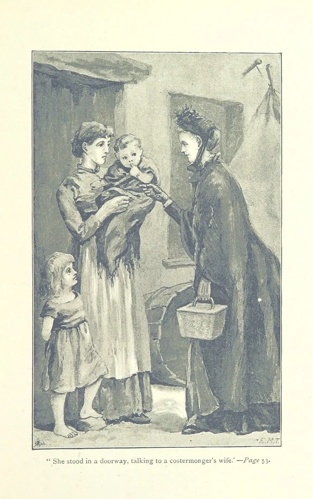 An illustration from For Auld Lang Syne; a nineteenth century story ... Illustrated by E. M. Taylor, 1889, leaf 59