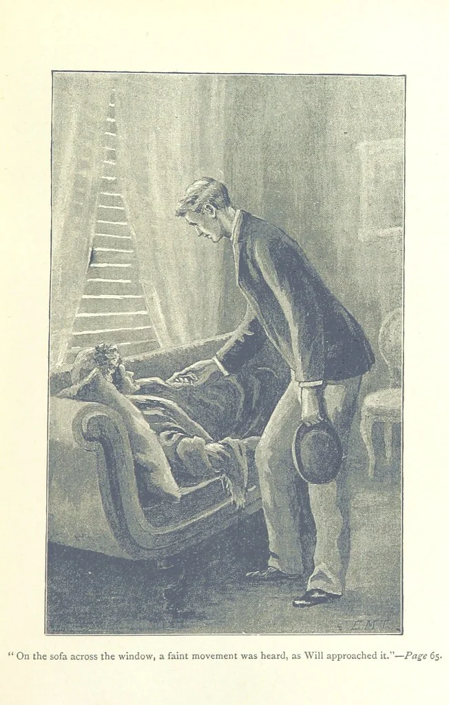 An illustration from For Auld Lang Syne; a nineteenth century story ... Illustrated by E. M. Taylor, 1889, leaf 69